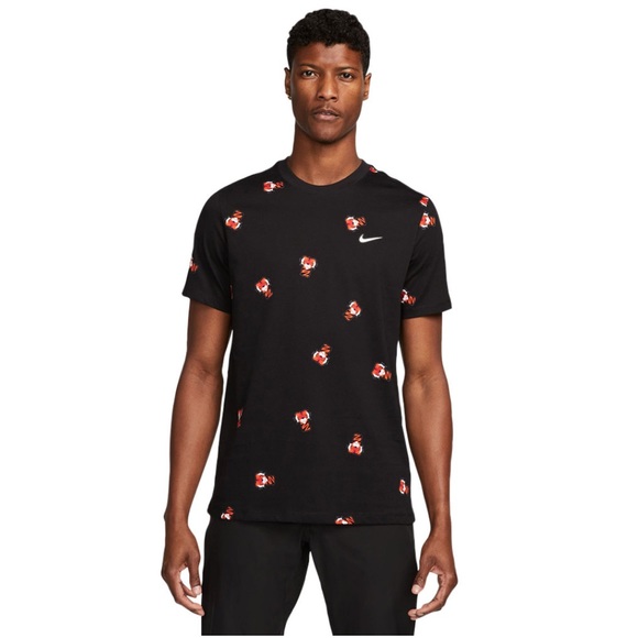 Nike Tiger Woods Small TW Golf Shirt Tee Black Mens Frank All Over Print dv9303 - Picture 5 of 6